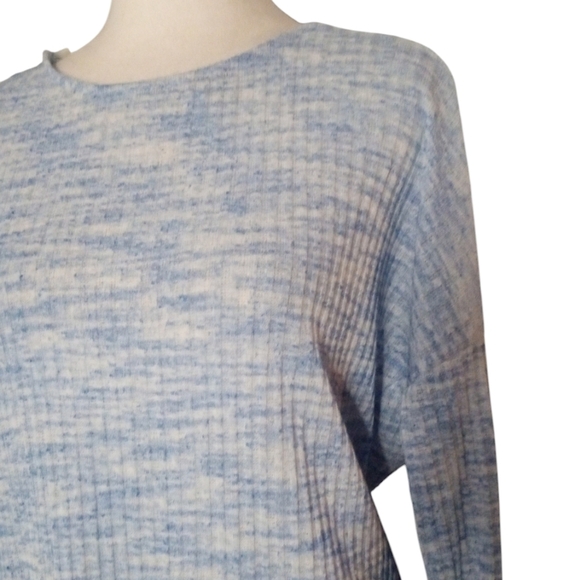 The Impeccable Pig Blue & White Open Twist Back Knit Sweater Size Small - Picture 4 of 8